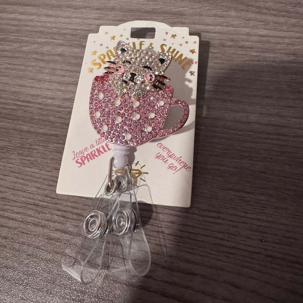 Sparkly Cat Badge Reel - Picture 2 of 3